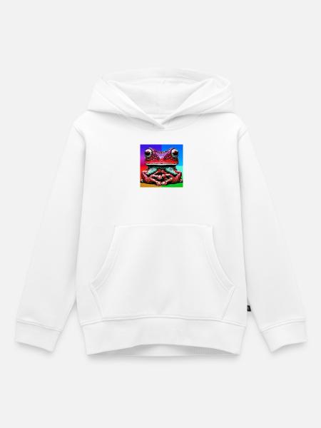 Frosch - Kinder Premium Organic Hoodie - Weiß