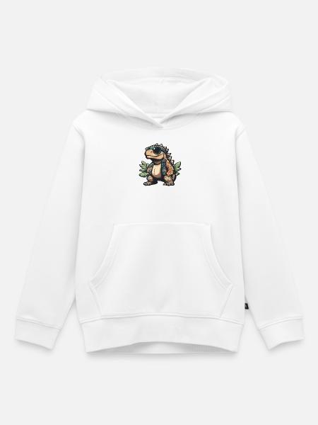 Dinosaurier stegosaurus Comic Urlaub - Kinder Premium Organic Hoodie - Weiß