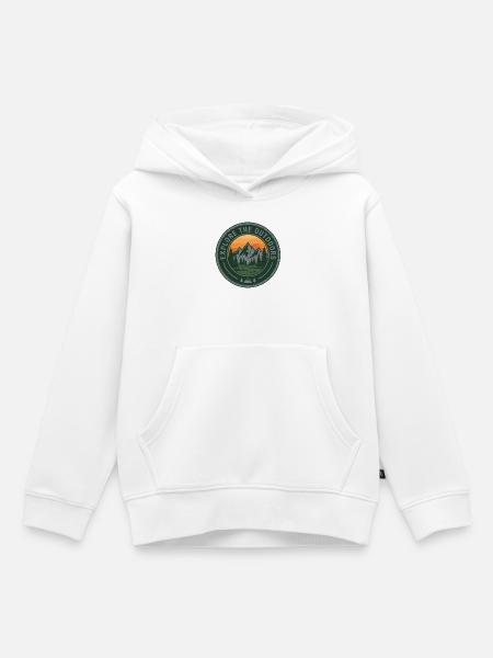 Explore Outdoors Berge - Kinder Premium Organic Hoodie - Weiß