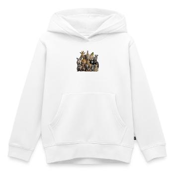 Rassemblement animalier - Sweat Premium à capuche enfant bio - blanc - Devant - AI Model Kid Female (0cm)