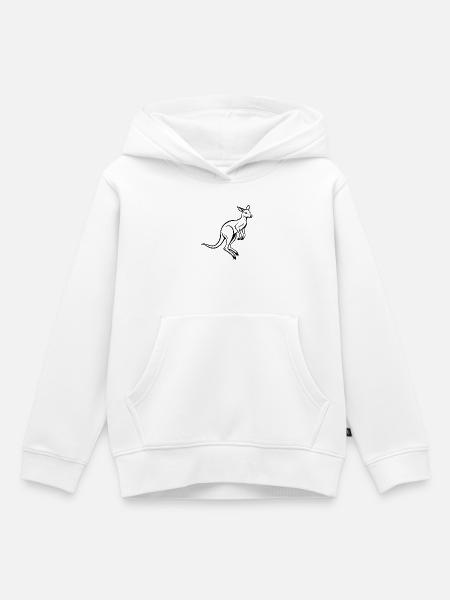 Känguru-Springen - Kinder Premium Organic Hoodie - Weiß