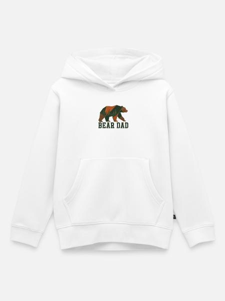 Bear Dad Wald - Kinder Premium Organic Hoodie - Weiß
