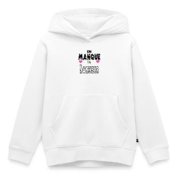 En Manque de Bonheur - Sweat Premium à capuche enfant bio - blanc - Devant - AI Model Kid Female (0cm)
