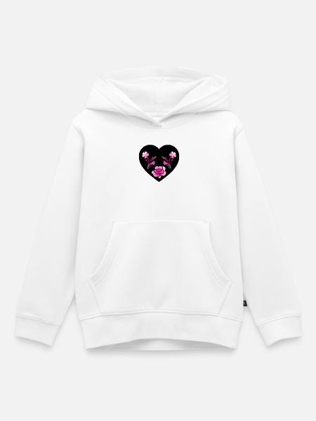 Blumen - Kinder Premium Organic Hoodie - Weiß