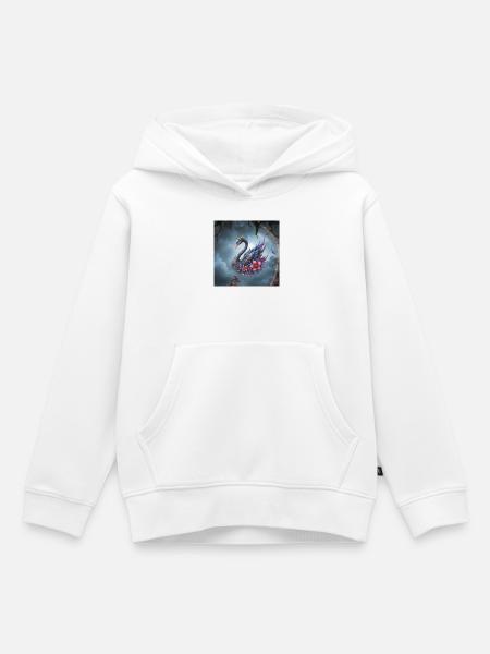 Himmlischer Blumenschwan - Kinder Premium Organic Hoodie - Weiß