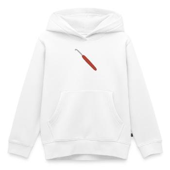 Häkelhaken mit rotem Griff - Kinder Premium Organic Hoodie - Weiß - Vorne - AI Model Kid Female (0cm)