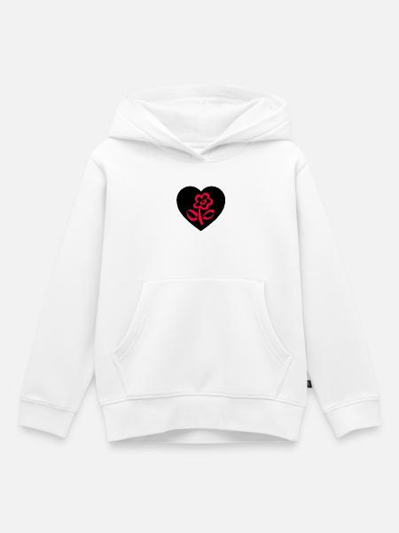 Blumen - Kinder Premium Organic Hoodie - Weiß