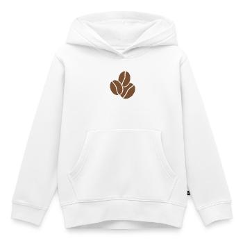 Grains de café - Sweat Premium à capuche enfant bio - blanc - Devant - AI Model Kid Female (0cm)
