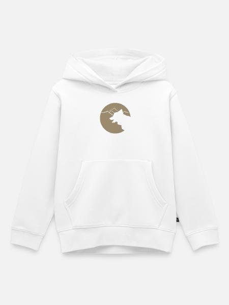 Hundsilhouette im Gebirge oder Dünen - Kinder Premium Organic Hoodie - Weiß