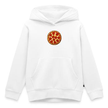 Pepperoni Pizza Illustration Comicstil - Kinder Premium Organic Hoodie - Weiß - Vorne - AI Model Kid Female (0cm)