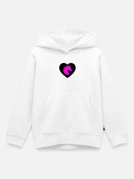 Pferde - Kinder Premium Organic Hoodie - Weiß