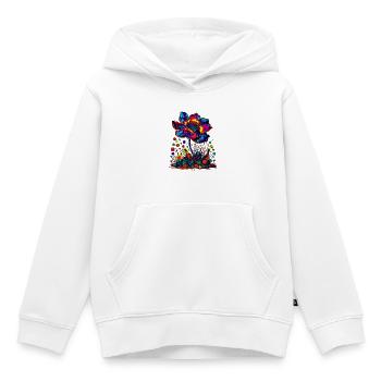 Réinitialisation Cosmique Bloom 2.0 - Sweat Premium à capuche enfant bio - blanc - Devant - AI Model Kid Female (0cm)