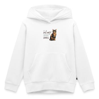 Katzen-Design Low-Poly - Wild Heart, gentle soul - Kinder Premium Organic Hoodie - Weiß - Vorne - AI Model Kid Female (0cm)