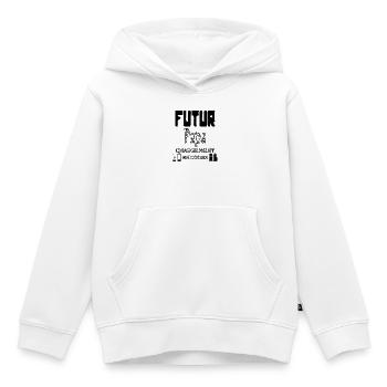 Zukünftiger Vater lädt in Bearbeitung - Kinder Premium Organic Hoodie - Weiß - Vorne - AI Model Kid Female (0cm)