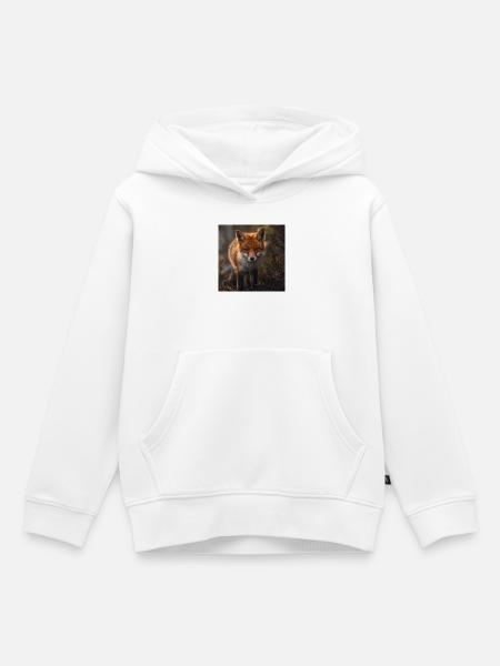Fuchs in einer Waldlichtung - Kinder Premium Organic Hoodie - Weiß