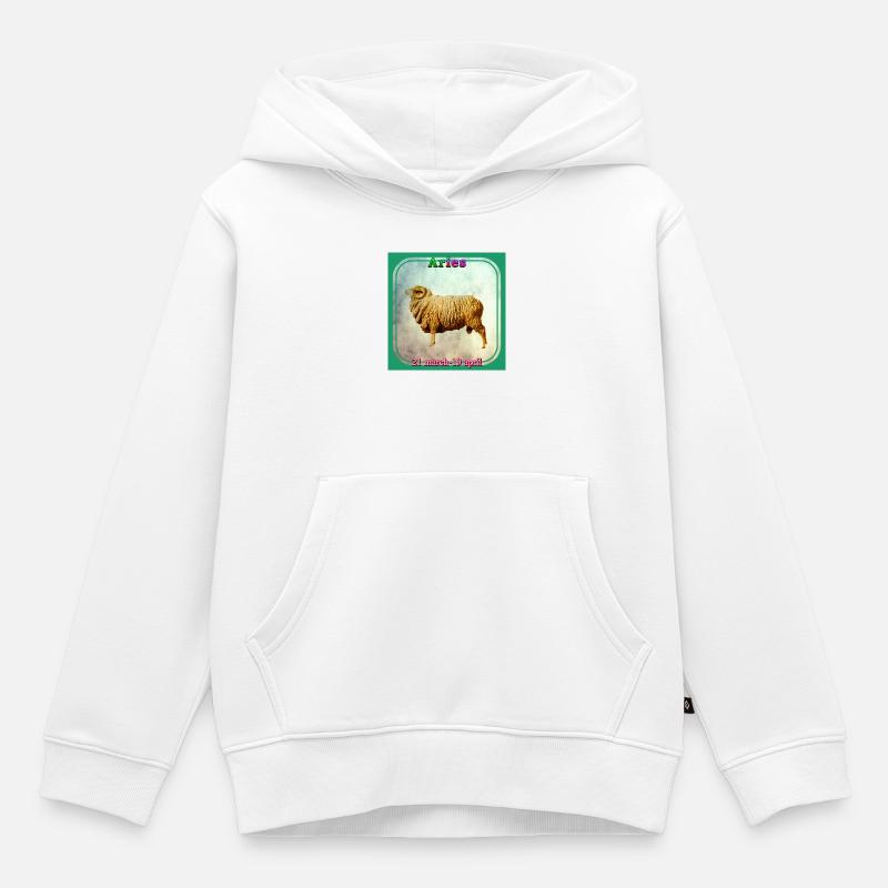 Widder - Kinder Premium Organic Hoodie - Weiß