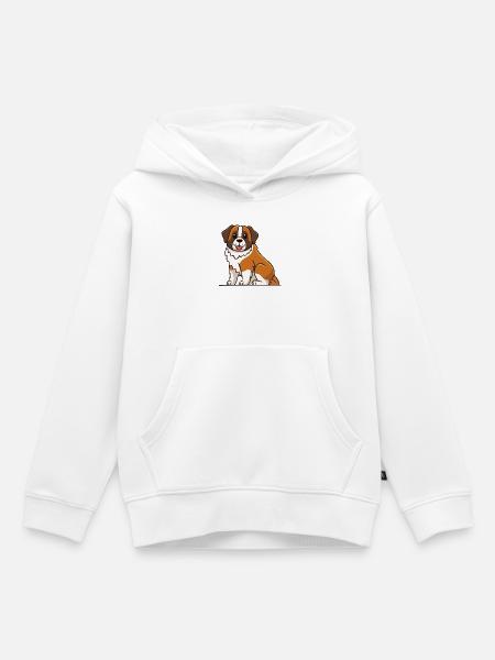 Bernhardiner (Comic) - Kinder Premium Organic Hoodie - Weiß