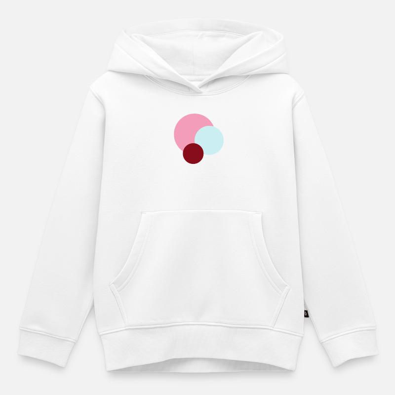 Planètes dans l’Univers Rose - Sweat Premium à capuche enfant bio - blanc