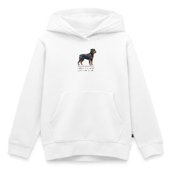 Rottweiler Low-Poly Art - Gentle giant - Kinder Premium Organic Hoodie - Weiß - Vorne - AI Model Kid Female (0cm)