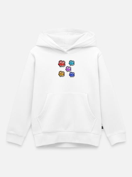 Blumen - Kinder Premium Organic Hoodie - Weiß