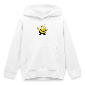 Brummy, the cool bumblebee - Kids Premium Organic Hoodie - white - Front - AI Model Kid Female (0cm)