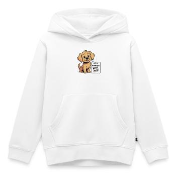 Cozy the dog – Das Leben ist wunderbar Wuff! Wuff! - Kinder Premium Organic Hoodie - Weiß - Vorne - AI Model Kid Female (0cm)