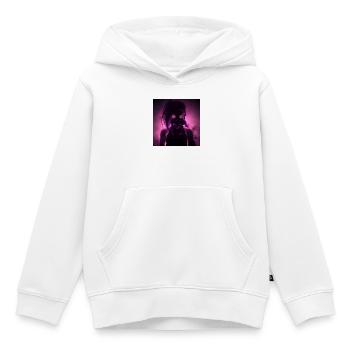 Masque à gaz néon dans la lumière nocturne - Sweat Premium à capuche enfant bio - blanc - Devant - AI Model Kid Female (0cm)