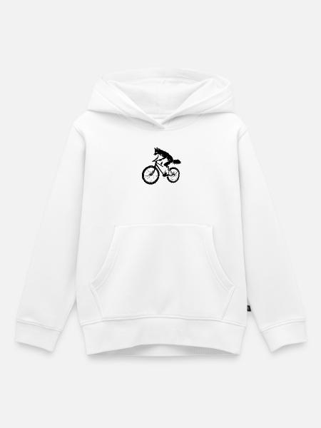 Lustiges Fahrrad Fuchs  - Kinder Premium Organic Hoodie - Weiß