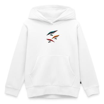 Trio polygonal des deltaplanes - Sweat Premium à capuche enfant bio - blanc - Devant - AI Model Kid Female (0cm)