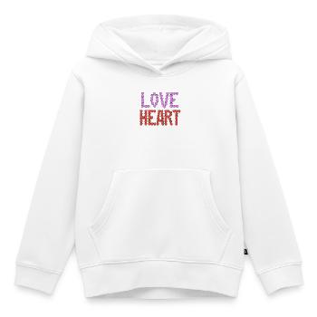Love Heart-Typografie - Kinder Premium Organic Hoodie - Weiß - Vorne - AI Model Kid Female (0cm)