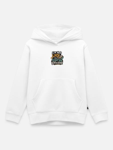 Energieeffizienter Faultierhumor - Kinder Premium Organic Hoodie - Weiß