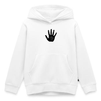Empreinte de main - Sweat Premium à capuche enfant bio - blanc - Devant - AI Model Kid Female (0cm)
