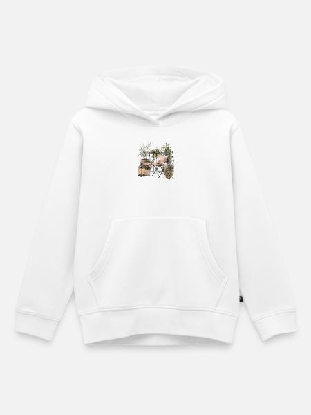 Gemütliche Balkonoase - Kinder Premium Organic Hoodie - Weiß