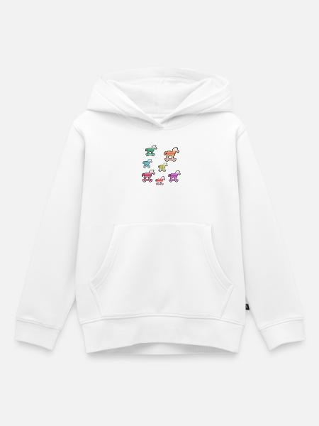Pferde - Kinder Premium Organic Hoodie - Weiß
