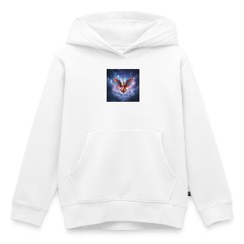 Geflügelte Geige in Regenbogenwolken - Kinder Premium Organic Hoodie - Weiß - Vorne - AI Model Kid Female (0cm)
