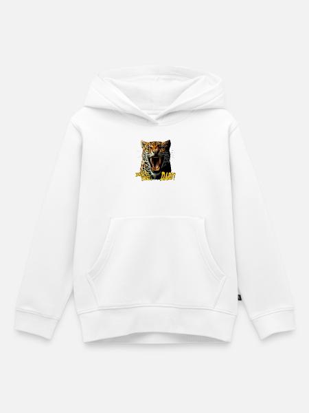 Leopardbrüllender Angriff – Wag es nicht - Kinder Premium Organic Hoodie - Weiß
