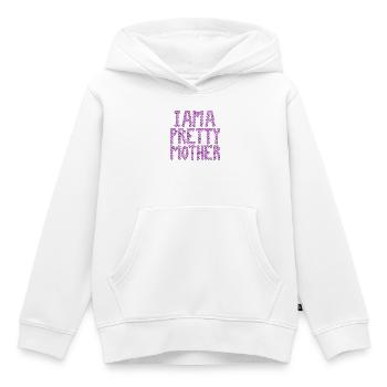 Je suis une jolie typographie maternelle - Sweat Premium à capuche enfant bio - blanc - Devant - AI Model Kid Female (0cm)