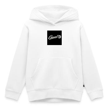 Casual D Vintage Script - Kids Premium Organic Hoodie - white - Front - AI Model Kid Female (0cm)