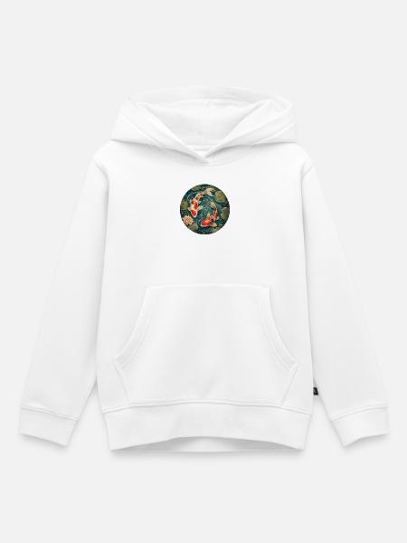 Koi Teich - Kinder Premium Organic Hoodie - Weiß