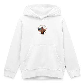 Statue de la Liberté vintage des États-Unis d’Amérique - Sweat Premium à capuche enfant bio - blanc - Devant - AI Model Kid Female (0cm)
