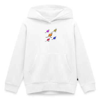 Kangourous - Sweat Premium à capuche enfant bio - blanc - Devant - AI Model Kid Female (0cm)