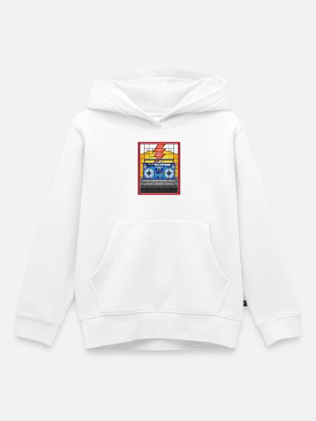 Buntglas-Boombox-Illustration - Kinder Premium Organic Hoodie - Weiß