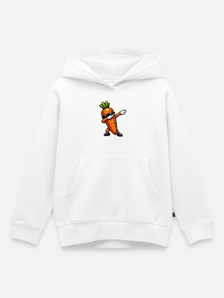 Dabbing Karotte / Möhre - Kinder Premium Organic Hoodie - Weiß