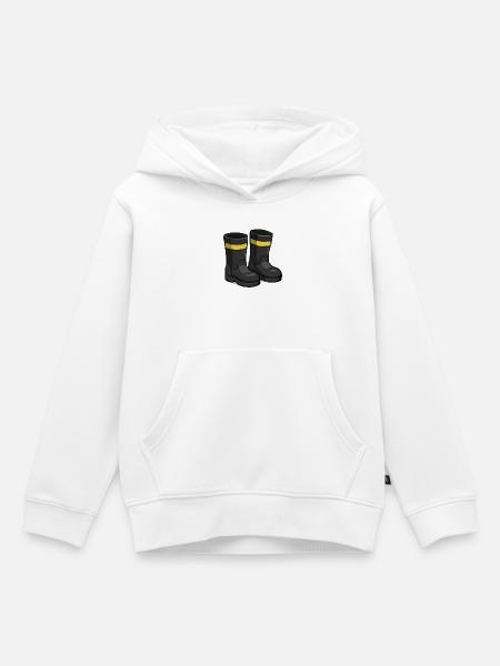 Gummistiefel Gelbband - Kinder Premium Organic Hoodie - Weiß
