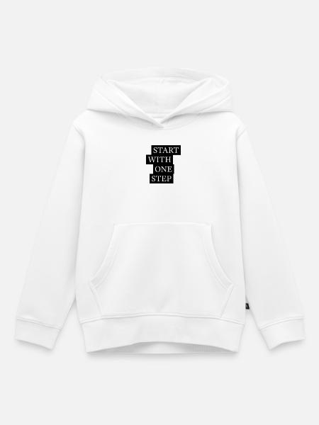 Start With One Step Motivation - Kinder Premium Organic Hoodie - Weiß