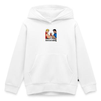 Armdrücken - Kinder Premium Organic Hoodie - Weiß - Vorne - AI Model Kid Female (0cm)