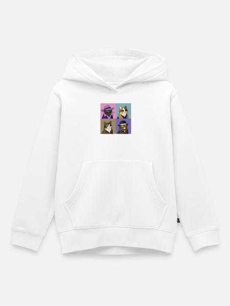 Badass Cat Quartet - Kinder Premium Organic Hoodie - Weiß