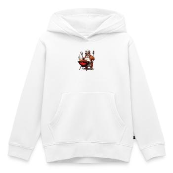 Bulldog Grillmeister - Kids Premium Organic Hoodie - white - Front - AI Model Kid Female (0cm)
