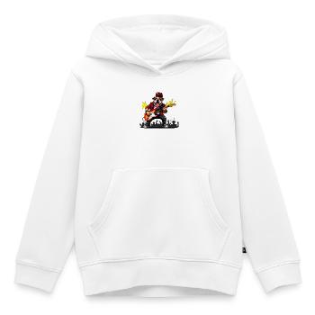 Punk Bulldogge mit E-Gitarre - Kinder Premium Organic Hoodie - Weiß - Vorne - AI Model Kid Female (0cm)