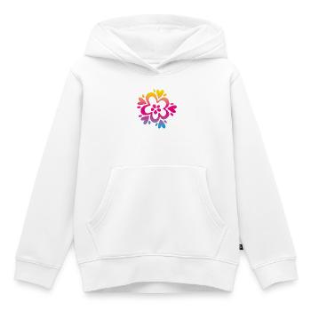 Décoration de mandala de fleurs en dégradé de fleurs - Sweat Premium à capuche enfant bio - blanc - Devant - AI Model Kid Female (0cm)